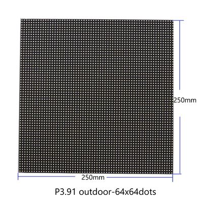 P3.91 Dot Matrix LED Display Module 64x64 จุด 250 มม. X 250 มม. 5V อินพุตสีเต็ม