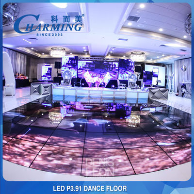 ปรับน้ํา IP65 LED กระเบื้องพื้น ผังจอ RGB สีเต็ม 3840Hz เหมาะสําหรับการแสดงเต้นรํา