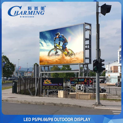 ผนังวิดีโอภายนอกกันน้ำ IP65, P4 P5 P8 LED Outdoor Advertising Board