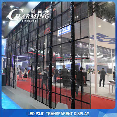 โครงการโฆษณาห้างสรรพสินค้า P3.91 ผนังวีดีโอ LED ใส 4K ภายใน