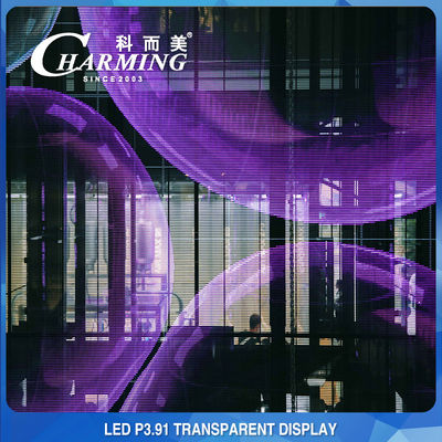 โครงการโฆษณาห้างสรรพสินค้า P3.91 ผนังวีดีโอ LED ใส 4K ภายใน