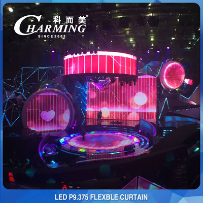 กำแพงวิดีโอ LED ยืดหยุ่นทน UV 3840Hz 16 บิตใช้งานได้จริง