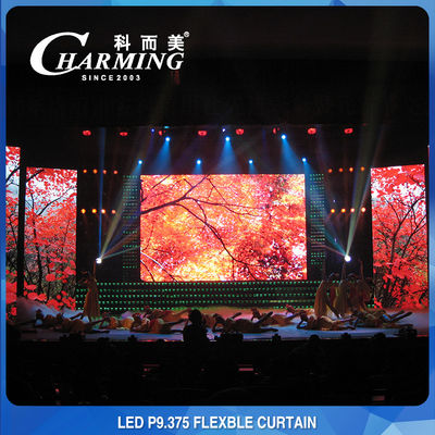 Full Color RGB LED ม่านแสดงผลแบบยืดหยุ่น HD P9.375 Ultra Slim