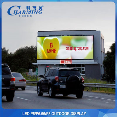 โครงสร้างตู้โฆษณาผนังวิดีโอ LED กลางแจ้งหน้าจอขนาดใหญ่ 40,000 Dot / M2