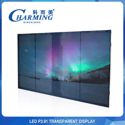 P3.91 กำแพงวิดีโอ LED โปร่งใสกันฝุ่นด้านหน้า IP65 / ด้านหลัง IP42