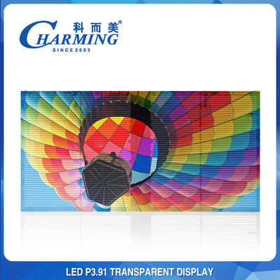 RGB น้ำหนักเบา P3.91 หน้าจอ LED โปร่งใสในร่มกลางแจ้งภาพที่ชัดเจน