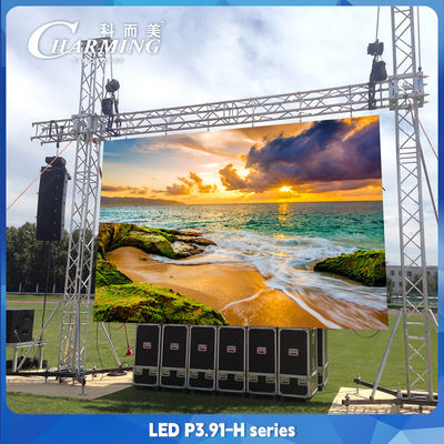 สเตจเบื้องหลัง P3.91 ค่าเช่า LED Video Wall Display อัตราการปรับปรุง 3840H2