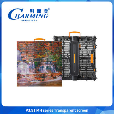 หน้าจอโปร่งใส กันน้ําละเอียดมาก P3.91MH ซีรีส์ หน้าจอโปร่งใส จอ LED จอกระจก LED กันลม