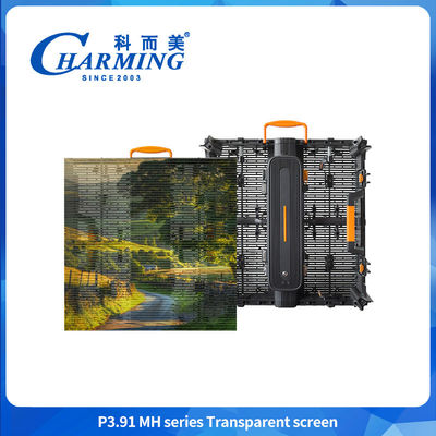 หน้าจอโปร่งใส กันน้ําละเอียดมาก P3.91MH ซีรีส์ หน้าจอโปร่งใส จอ LED จอกระจก LED กันลม