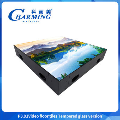 P3.91 กระจก + Gob Cover Led Dance Floor Screen 3840hz จอความละเอียดสูง สําหรับห้องเลี้ยงและโรงแรมงานแต่ง