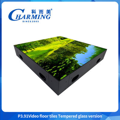ดิจิทัล LED dance floor portable tempered glass LED dance floor video floor tile ในบาร์ คลับและนิทรรศการเช่า