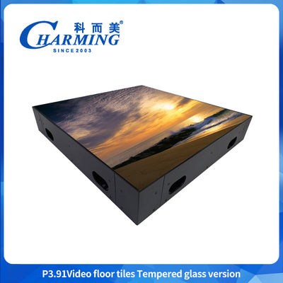 Custom Indoor And Outdoor Ultra Thin Glass Gob Cover Iron Frame Stage Floor Interactive Digital Panel Video Wall Dance Floor LED Screen ภายในและภายนอก ภายในและภายนอก