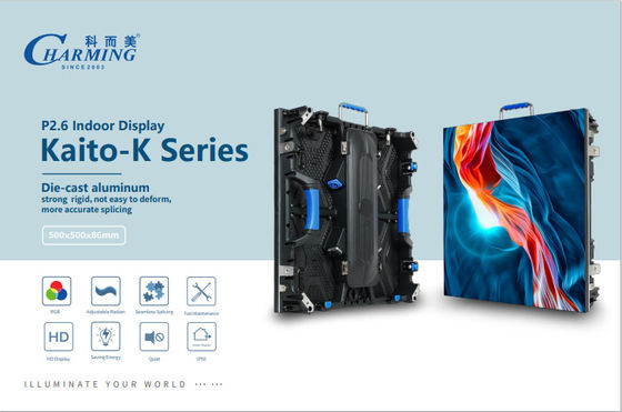 สี rGB คุณภาพสูง 400W P2.6 ซีรีส Kaito-K หน้าจอภายใน 140 ° มุมมองที่กว้างมาก