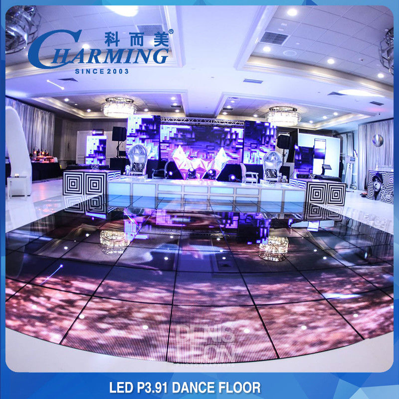 ปรับน้ํา IP65 LED กระเบื้องพื้น ผังจอ RGB สีเต็ม 3840Hz เหมาะสําหรับการแสดงเต้นรํา