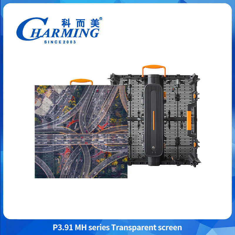 หน้าจอโปร่งใส กันน้ําละเอียดมาก P3.91MH ซีรีส์ หน้าจอโปร่งใส จอ LED จอกระจก LED กันลม