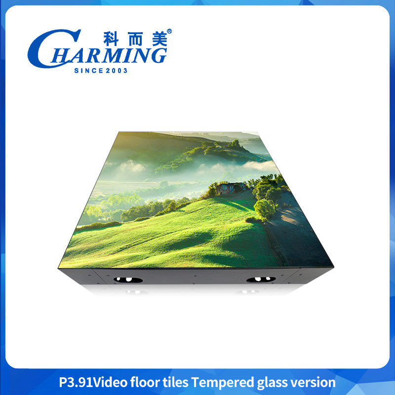 ดิจิทัล LED dance floor portable tempered glass LED dance floor video floor tile ในบาร์ คลับและนิทรรศการเช่า