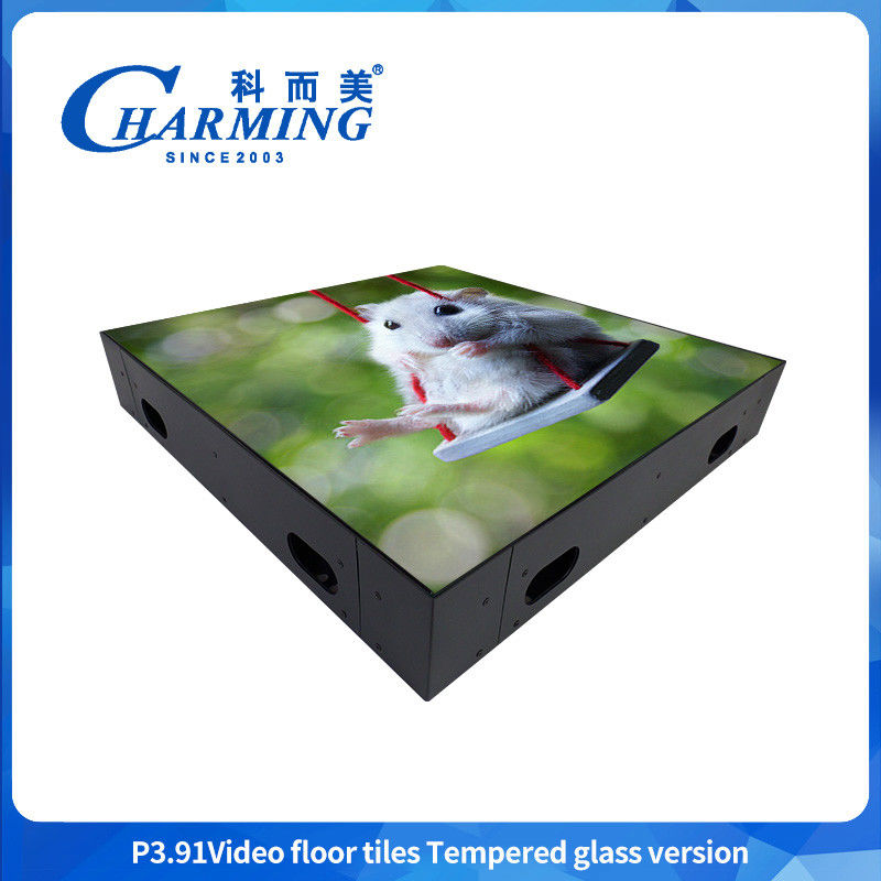 Custom Indoor And Outdoor Ultra Thin Glass Gob Cover Iron Frame Stage Floor Interactive Digital Panel Video Wall Dance Floor LED Screen ภายในและภายนอก ภายในและภายนอก