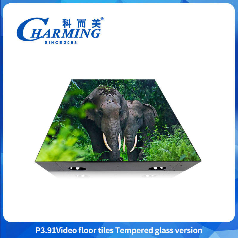 P3.91 กระจก + กล่องปิด + กรอบเหล็ก พื้นเต้นแบบวีดีโอที่สามารถรับภาระได้สูง สําหรับงานเช่าทุกประเภท