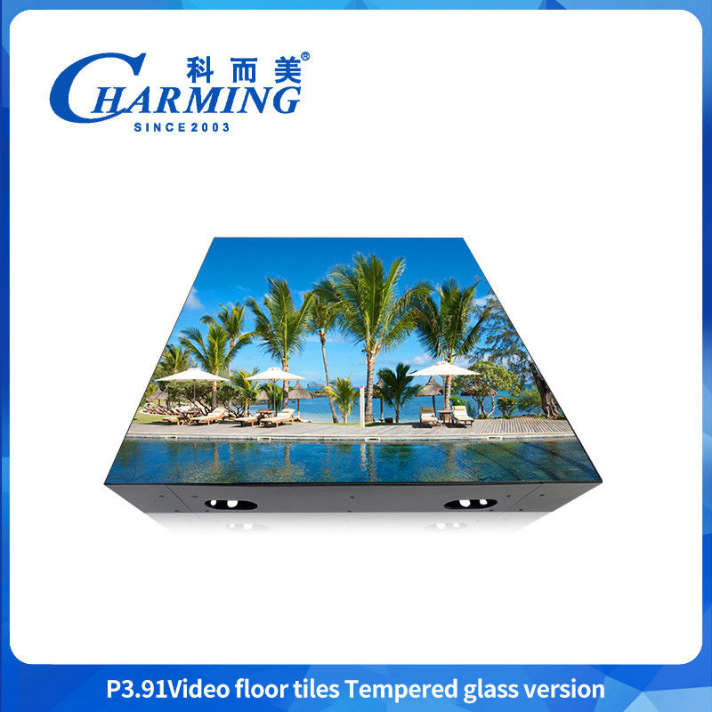 P3.91 GOB กระบวนการ Led Dance Floor กันน้ํา Video Led Dance Floor 500mm By 500mm สําหรับงานแต่งและงานเลี้ยง