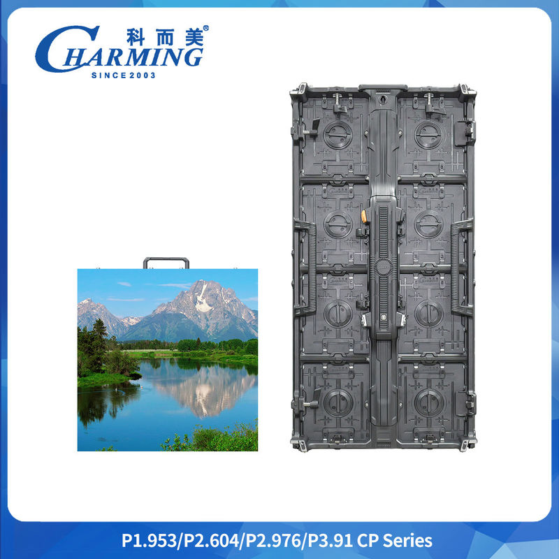 7680Hz การบํารุงรักษาด้านหน้าและด้านหลัง 14-16 บิท P2.6/2.98/3.91 ปรับปรุงรูปทรงโค้งแบบยืดหยุ่น CP Series LED Video Wall Rental Screen