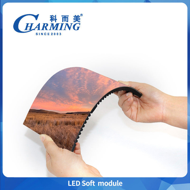 สกรีนจอ LED แบบยืดหยุ่น โมดูล LED แบบนุ่ม สกรีนโฆษณา LED แบบโค้ง สําหรับภายใน P1.86 P2 P2.5 P3