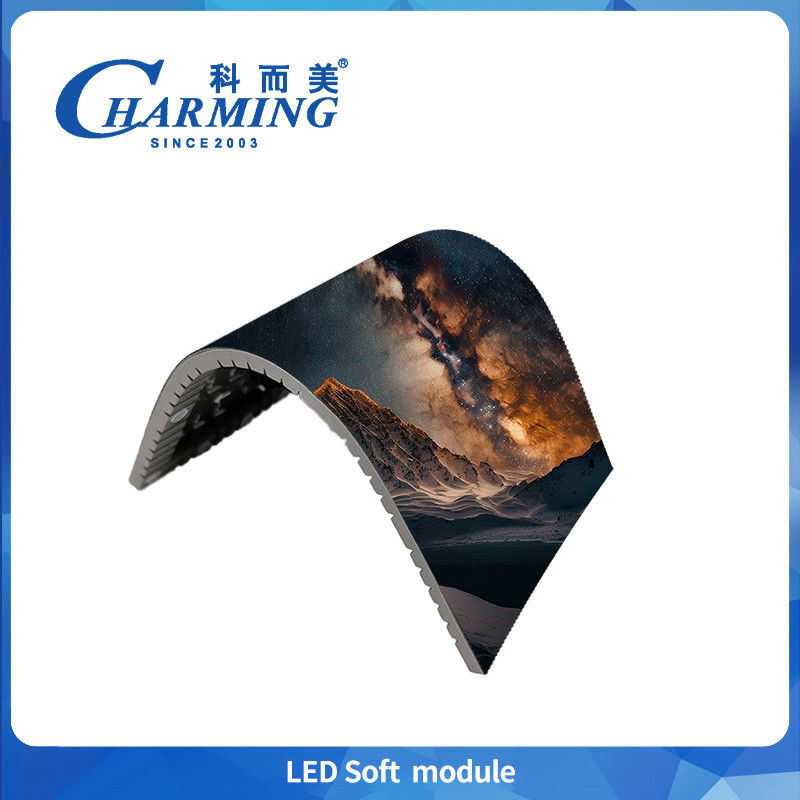 LED Soft Module P3 3Mm Indoor Full Colour Display Board บันทึกวิดีโอบานโค้ง หน้าจอ LED แบบยืดหยุ่น สําหรับโฆษณา