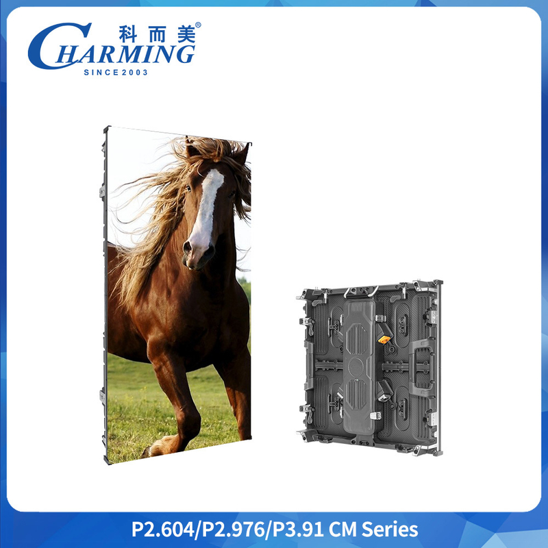 P3.91 จอแสดงผล LED โฆษณาให้เช่ากลางแจ้ง IP65 7680Hz 500x1000 มม./500*500 มม.