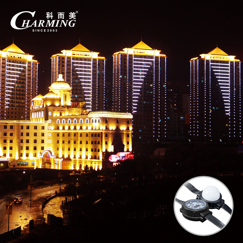 ไฟพิกเซล CM-40C RGBW พร้อมไฟสีขาว 4000K มาตรฐาน IP66 ทนทานต่อรังสียูวี สำหรับไฟโรงแรมและร้านอาหาร