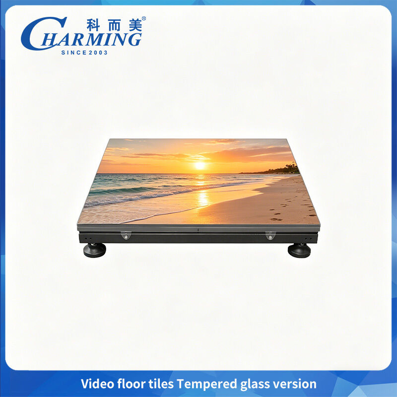จอแสดงผล LED ฟลอร์เต้นรำ SMD1415 P2.6 พร้อมกระจกนิรภัยรุ่นการป้องกัน 360°