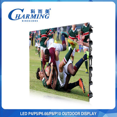 256x192 P5 P8 หน้าจอ LED ผนังวิดีโอกลางแจ้ง บางเฉียบ น้ำหนักเบา