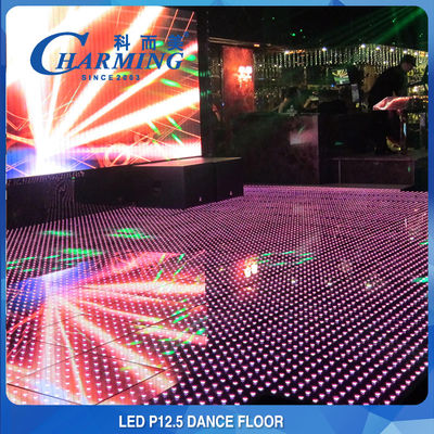 P12.5 ฟลอร์เต้นรำ LED แบบโต้ตอบแบบพกพาสำหรับโรงแรมคลับจัดงานแต่งงาน