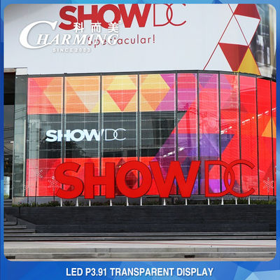 โครงการโฆษณาห้างสรรพสินค้า P3.91 ผนังวีดีโอ LED ใส 4K ภายใน