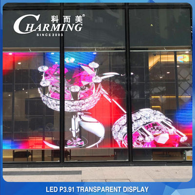 หน้าจอ LED ผนังวิดีโอ LED โปร่งใสกันฝุ่นน้ำหนักเบา P3.91