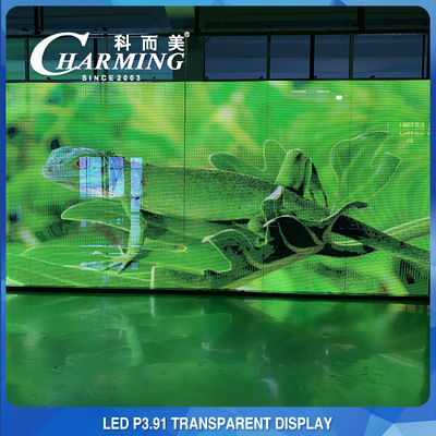 ในร่ม IP45 Club เช่าวิดีโอติดผนัง LED แบบโปร่งใส 3D P3.91 ใช้งานได้จริง