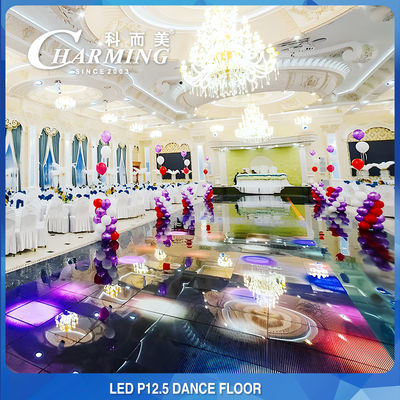 Temper Glass 40x40 LED Video Floor, ฟลอร์เต้นรำ LED แบบโต้ตอบที่ใช้งานได้จริง