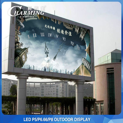 SMD2525 โฆษณาหน้าจอ LED ผนังวิดีโอกลางแจ้ง P4 P5 P8 กันน้ำ