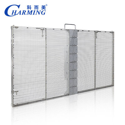 กำแพงวิดีโอ LED โปร่งแสงสูง จอโปร่งใส LED กลางแจ้ง 1000x500mm