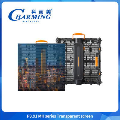 กันน้ํา IP65 P3.91 โฆษณา วิดีโอ ผนังจอแสดงผล LED หน้าจอแสดงผลโปร่งใส LED แข็งแรง