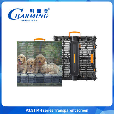 P3.91 500*1000mm Anti Collision Outdoor Led Video Wall 4K ภายนอก ผนังวีดีโอโปร่งใส