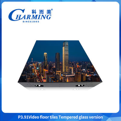 กระจก + ผนังก๊อบ + กรอบเหล็ก สามารถรับ 500kg / m2 ภายนอก Video Floor Tile Wall Panel ให้เช่าพื้นเต้น LED Display