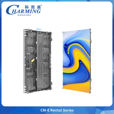 Charming P2.976 Indoor CM-EE Series หน้าจอแสดงผล LED สีกันน้ำแบบกันน้ำสำหรับเช่าพร้อมตู้อลูมิเนียมอัลลอยด์ 500x1000 มม.